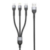 USB data kabal Superior SU-K106 3in1 Lightning/Micro/Type C 1m crni